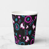 Neon Glow Rolschaatsen Let's Roll Pattern Papieren Bekers (Rechts)