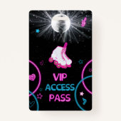 Neon Glow Rolschaatsen Let's Roll Verjaardagsfeest Badge (Voorkant)