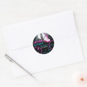 Neon Glow Rolschaatsen Let's Roll Verjaardagsfeest Ronde Sticker (Envelop)