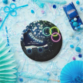 Neon Glow Schaats Blue Verjaardag Party Schaatsen Papieren Bordje (Feest)