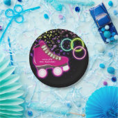 Neon Glow Schaats verjaardagsfeest schaatsen Papieren Bordje (Feest)