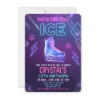 Neon Glow Schaatsen Verjaardag Uitnodiging