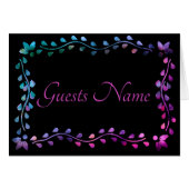 Neon Glow Seed Guests Naam Table Card (Voorkant Horizontaal)