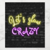 Neon Glow Sign on Dark Brick Wijn Etiket (Enkel label)