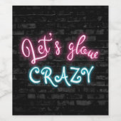 Neon Glow Sign on Dark Brick Wijn Etiket (Enkel label)