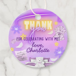 Neon Glow Sleepover Slumber Party Dank u Bedankjes Labels