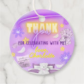 Neon Glow Sleepover Slumber Party Dank u Bedankjes Labels (Voorkant)