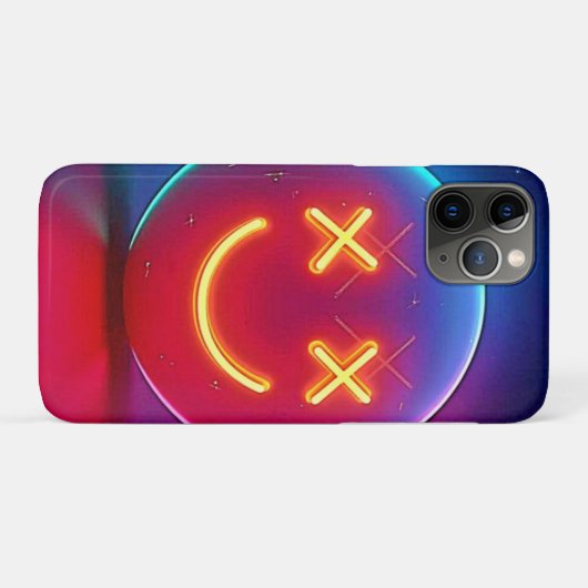 Neon Glow Smiley Face Case-Mate iPhone Case (Achterkant (horizontaal))