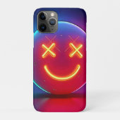 Neon Glow Smiley Face Case-Mate iPhone Case (Achterkant)