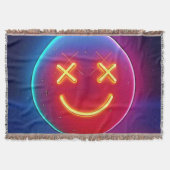Neon Glow Smiley Face Deken (Voorkant)