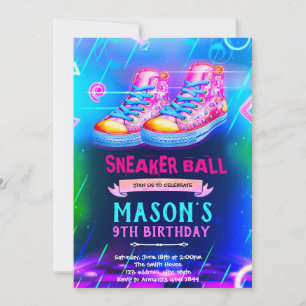 Neon Glow-sneakerfeest uitnodiging