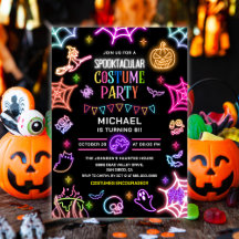 Neon Glow Spooktacular Halloween Verjaardagsfeestj