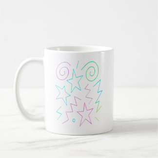 Neon Glow Stars & Swirls Patroon Koffiemok