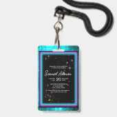 Neon Glow Stick Bar Mitzvah ID991 Badge (Achterkant met koord)