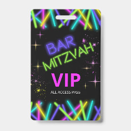 Neon Glow Stick Bar Mitzvah ID991 Badge