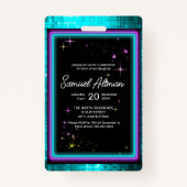 Neon Glow Stick Bar Mitzvah ID991 Badge (Achterkant)