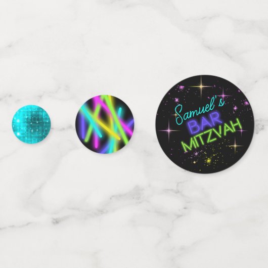 Neon Glow Stick Bar Mitzvah ID991 Confetti (Achterkanten)