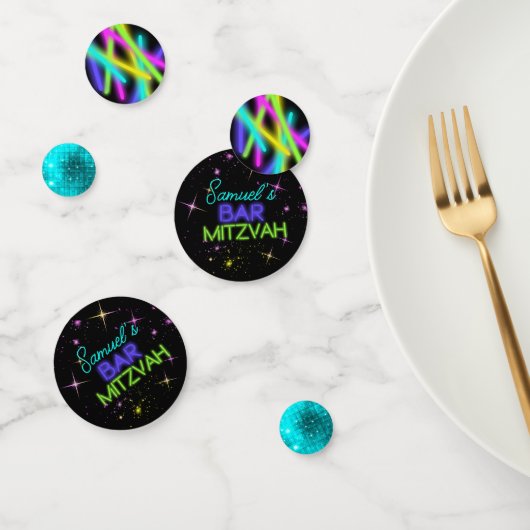 Neon Glow Stick Bar Mitzvah ID991 Confetti (Groep)
