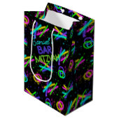 Neon Glow Stick Bar Mitzvah ID991 Medium Cadeauzakje (Voorkant Gekanteld)