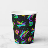 Neon Glow Stick Bar Mitzvah ID991 Papieren Bekers (Achterkant)