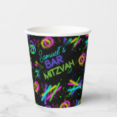 Neon Glow Stick Bar Mitzvah ID991 Papieren Bekers (Voorkant)