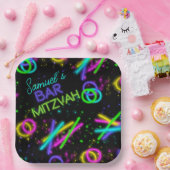 Neon Glow Stick Bar Mitzvah ID991 Papieren Bordje (Feest)