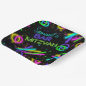 Neon Glow Stick Bar Mitzvah ID991 Papieren Bordje (Gebogen)