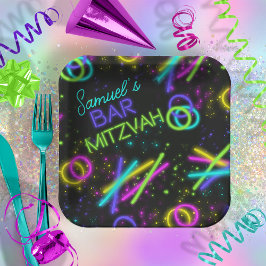 Neon Glow Stick Bar Mitzvah ID991 Papieren Bordje