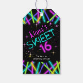 Neon Glow Stick Sweet 16 Naam ID760 Cadeaulabel (Voorkant)