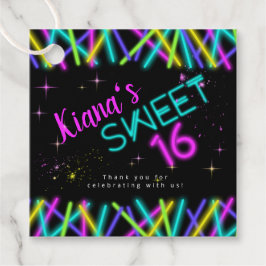 Neon Glow Stick Sweet 16 Name ID760 Bedankjes Labels
