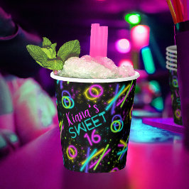 Neon Glow Stick Sweet 16 Name ID760 Papieren Bekers