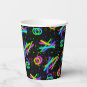 Neon Glow Stick Sweet 16 Name ID760 Papieren Bekers (Achterkant)
