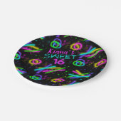 Neon Glow Stick Sweet 16 Name ID760 Papieren Bordje (Gekanteld)