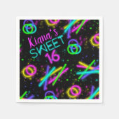 Neon Glow Stick Sweet 16 Name ID760 Servet (Voorkant)