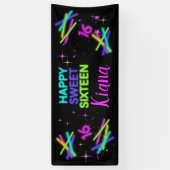 Neon Glow Stick Sweet 16 Name ID760 Spandoek (Verticaal)