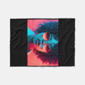 Neon Glow Sticker Fleece Deken (Voorkant (Horizontaal))