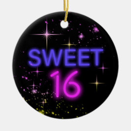 Neon Glow Sweet 16 ID760 Keramisch Ornament