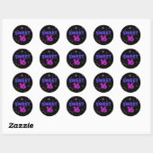 Neon Glow Sweet 16 ID760 Ronde Sticker (Vel)