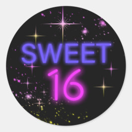Neon Glow Sweet 16 ID760 Ronde Sticker