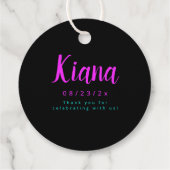 Neon Glow Sweet 16 Name ID760 Bedankjes Labels (Achterkant)