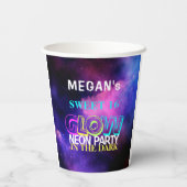 Neon glow Sweet 16 verjaardagsfeestje Papieren Bekers (Achterkant)