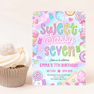 Neon Glow Sweet Sassy 7e Verjaardag Kaart