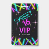 Neon Glow Sweet Sixteen ID760 Badge (Back)