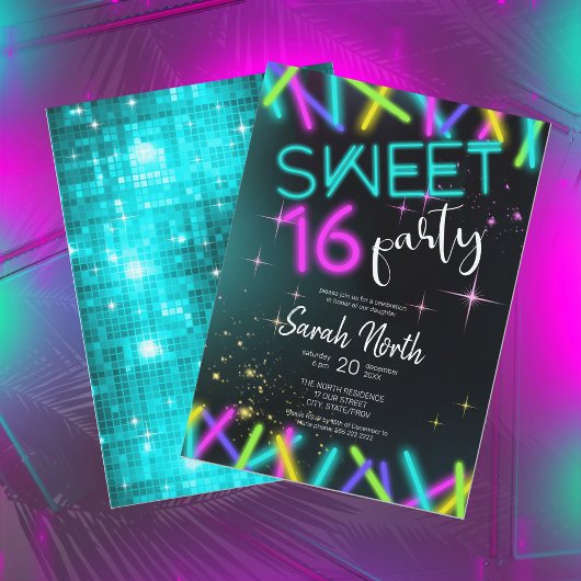 Neon Glow Sweet Sixteen ID760 Kaart