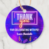 Neon Glow Teken Karaoke Verjaardagsfeestje Dank u Bedankjes Labels (Voorkant)