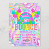 Neon Glow Tie Dye Bounce House Verjaardagsfeest Kaart (Voorkant / Achterkant)