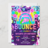 Neon Glow Tie Dye Bounce House Verjaardagsfeest Kaart (Voorkant)