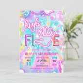 Neon Glow Tie Dye High Vijf Verjaardagsfeestje Kaart (Staand voorkant)
