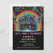 Neon Glow Trampoline Jump Bounce Verjaardag Kaart (Voorkant)