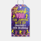 Neon Glow Trampoline Jumping Party Dank je wel Fav Cadeaulabel (Voorkant)